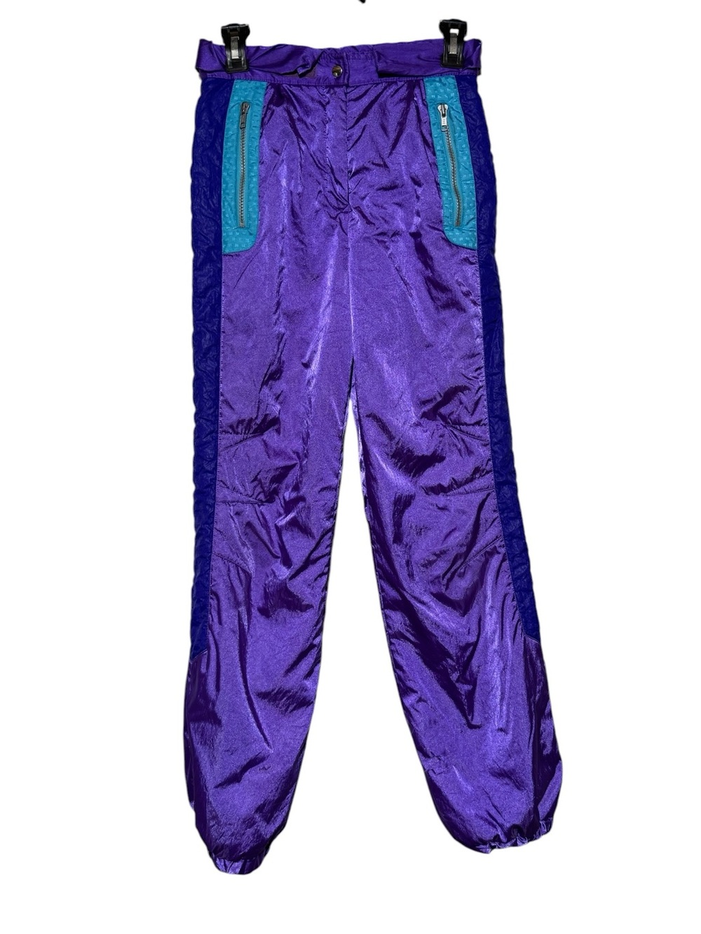 Overmeyer Vintage Retro Ski Snow Pants Women Size Small Metallic Purple 80s